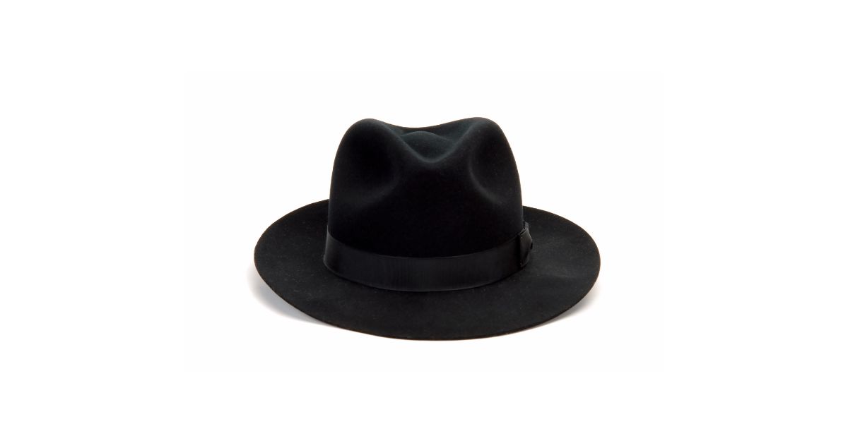 black hat on a white background