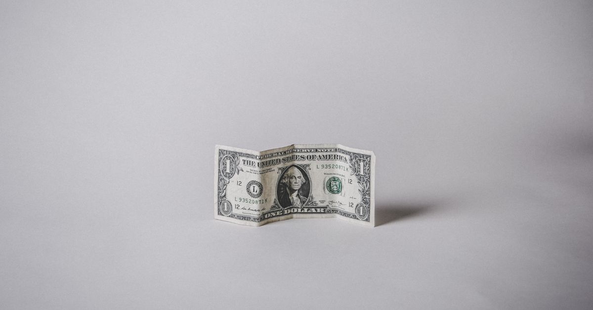 us dollar bill on a white background